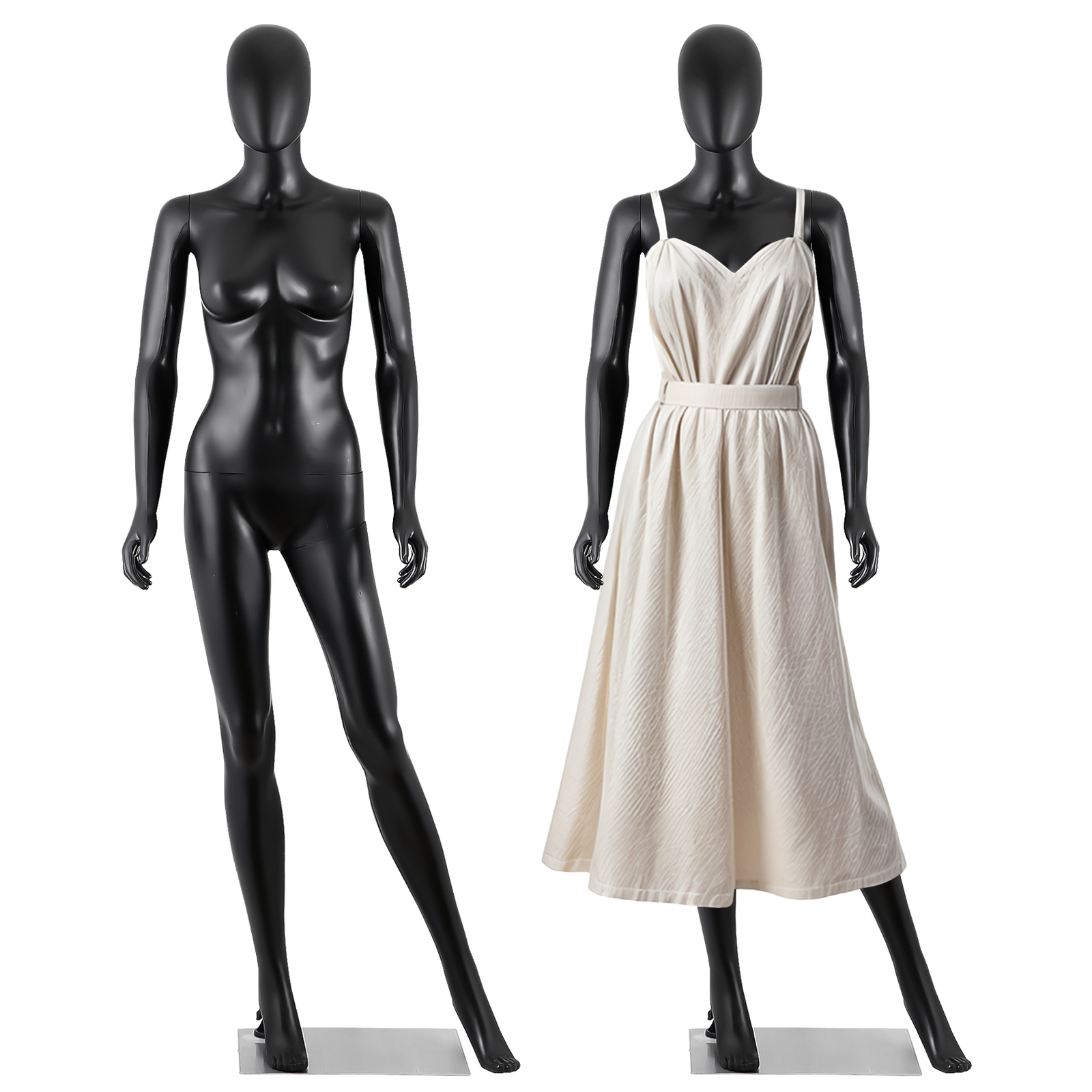 Female Mannequin Dress Form 70 Inch Adjustable Mannequin Full Body w/Base Black