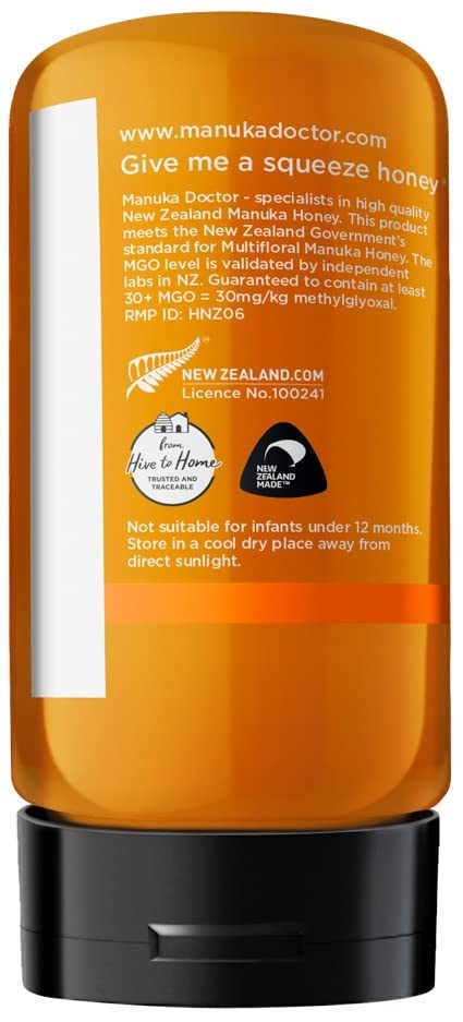 MANUKA DOCTOR - Raw Manuka Honey MGO 30+ SQUEEZY, 100% Pure New Zealand Honey. C