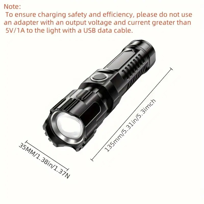Mini Rechargeable LED Flashlight Tactical Police Super Bright Torch Zoomable Lot