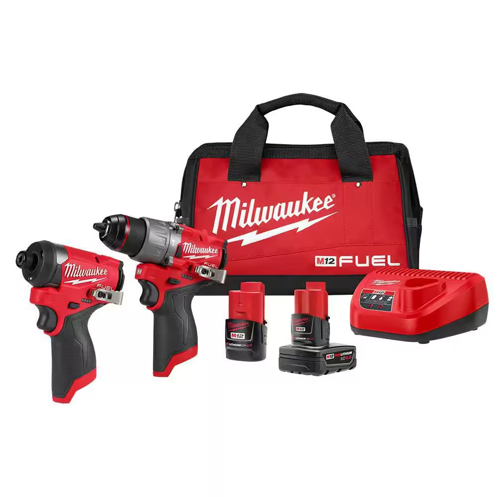 Milwaukee 3497-22 M12 FUEL Impact Driver And Hammer Drill 2-Tool Combo Kit 12V