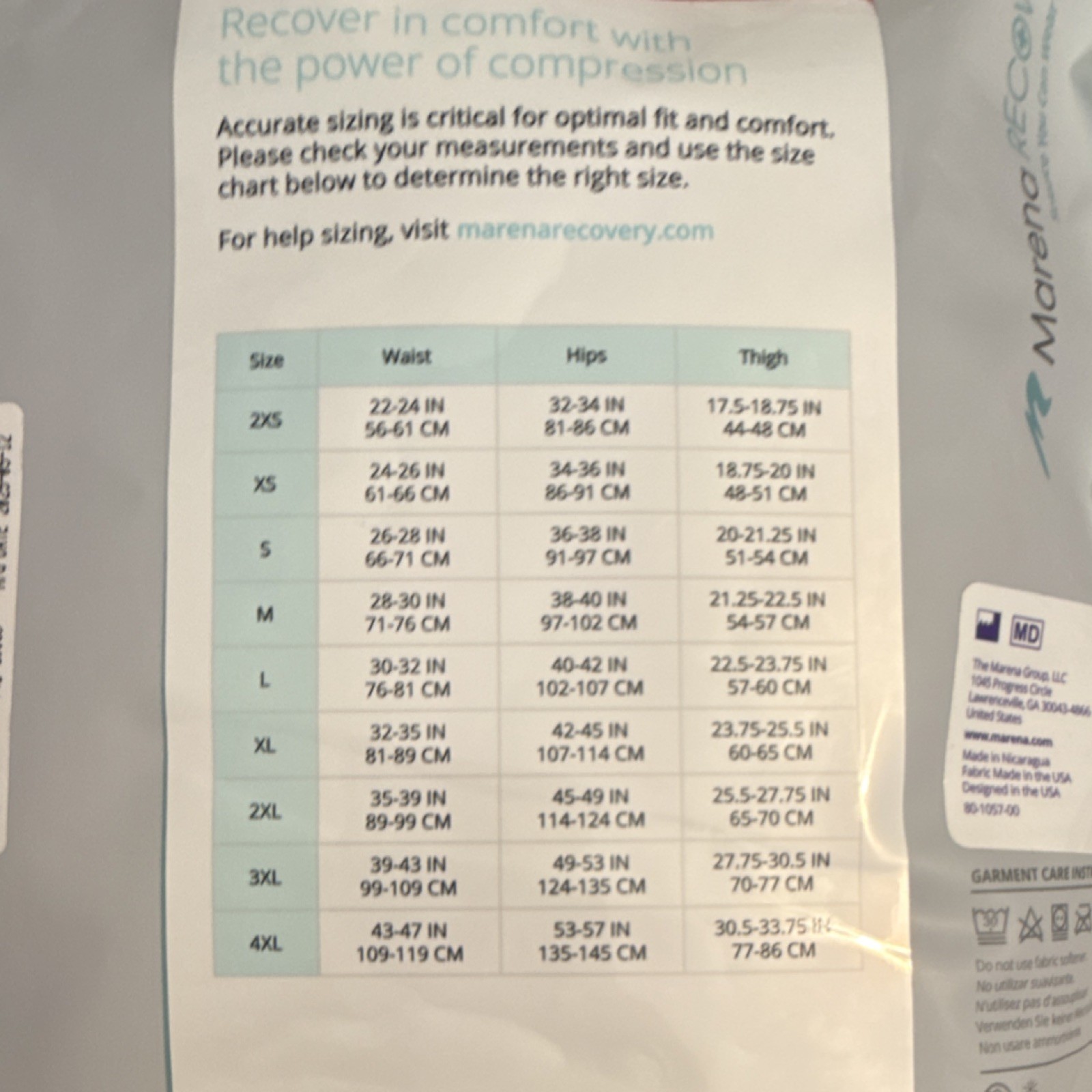 Marena Recovery Compression Girdle SFBHS Beige Adjustable Straps Short-Length