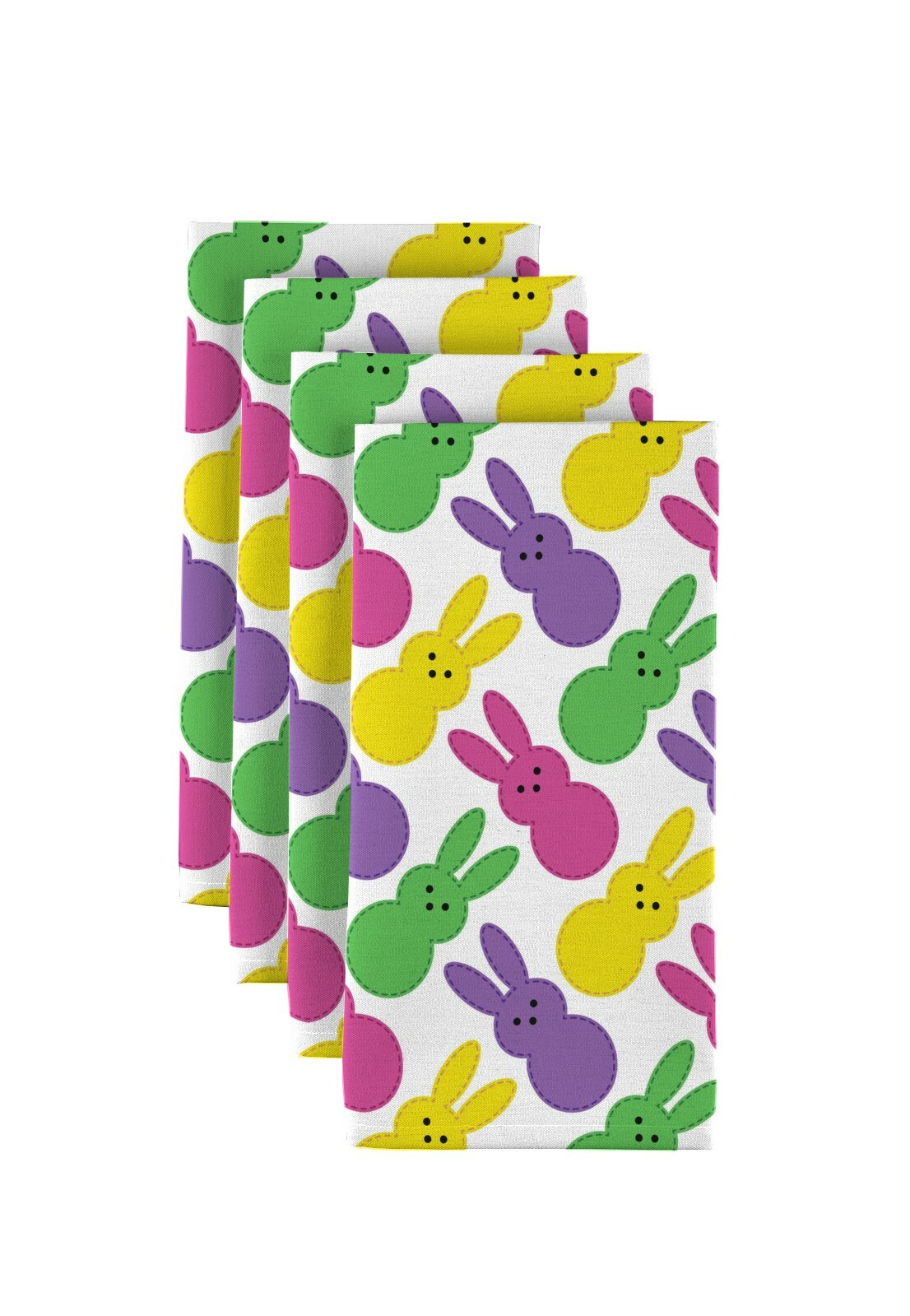 Colorful Easter Bunny Allover 18" x 18" Napkins 1 Dozen