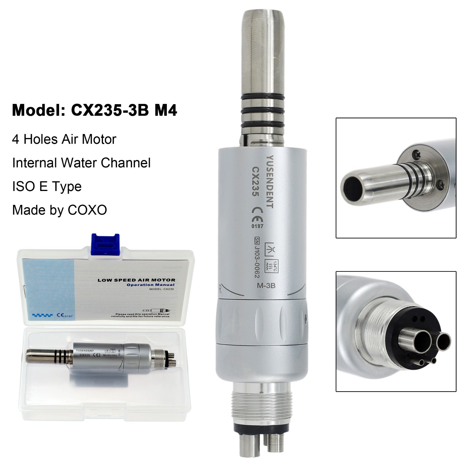 BEING COXO Dental Air Motor 4 6 Hole LED Fiber Optic Slow Speed Handpiece E Type
