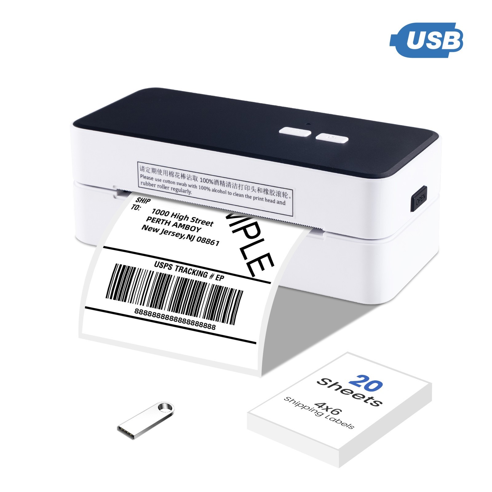 Thermal Printer USB Thermal Shipping Label Printer 4x6 for Shipping Label