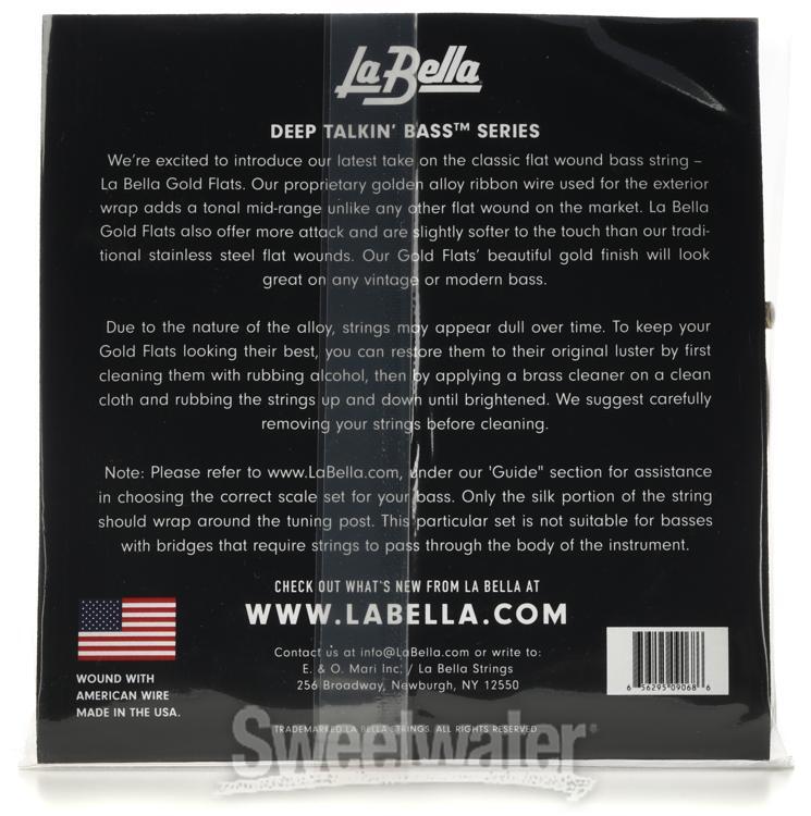 La Bella Deep Talkin' Bass Gold Flats Electric Bass Strings - 4-string