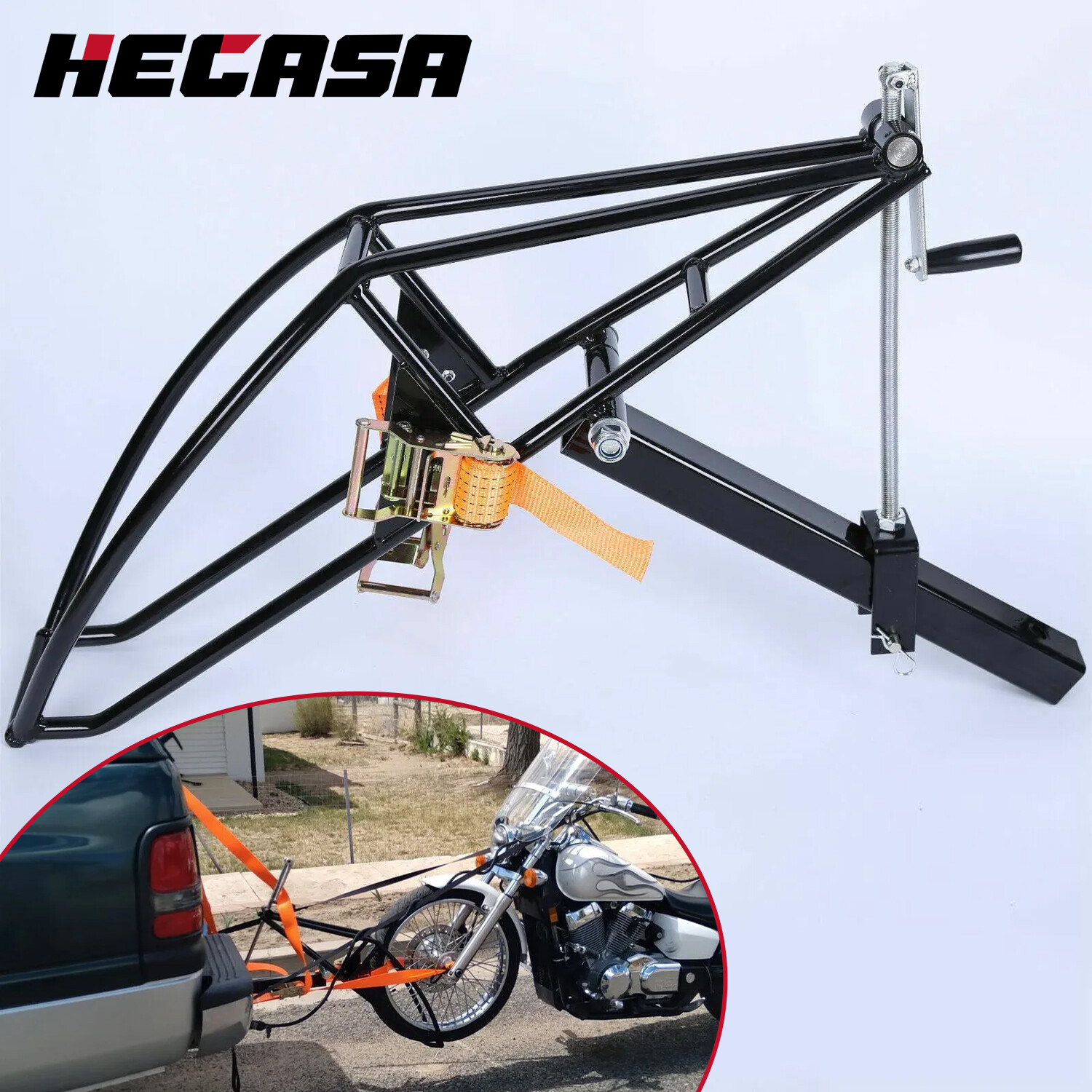 1000lbs Motorcycle Scooter Carrier Tow Receiver Trailer Hauler Hitch Mount Rack