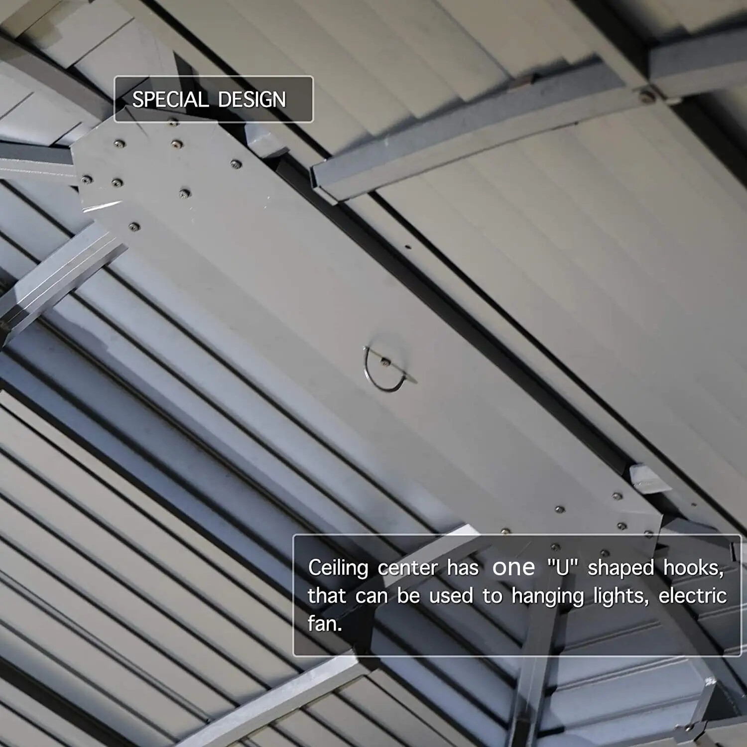 10' x 12' Hardtop Gazebo Outdoor Aluminum Arc Gazebo for Patios Double Roof