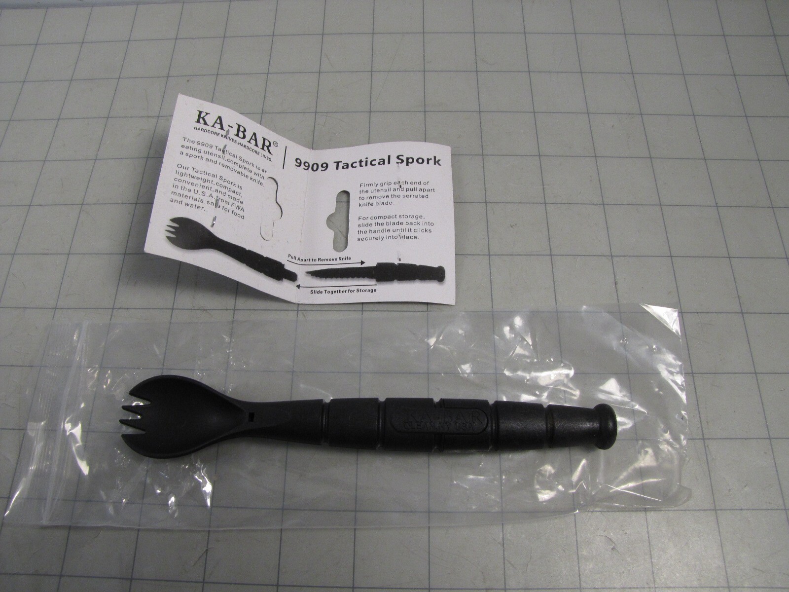 Ka Bar 9909 Tactical Spork w/ Removeable Knife NEW