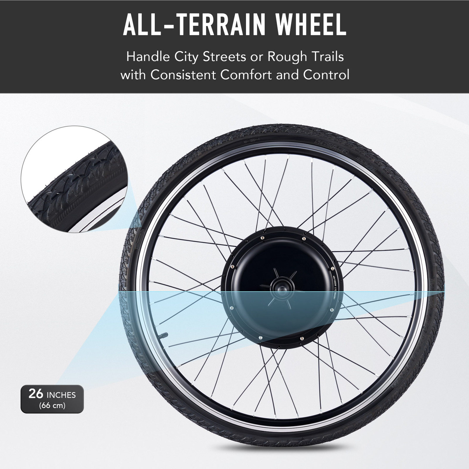 1000W/1500W Electric Bicycle Front/Rear Wheel + Tire E-Bike Conversion Motor Kit