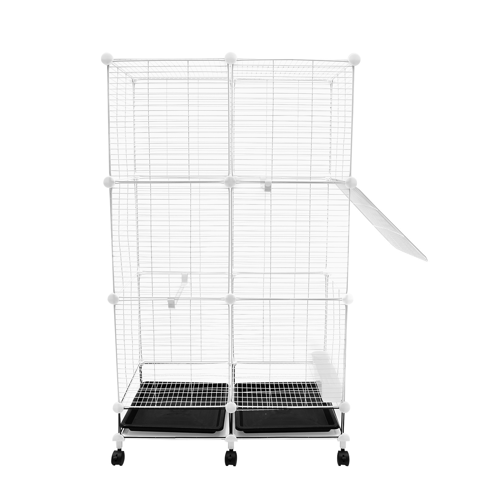 3-Tier Large Bird Cage 49.2in Rolling Metal Parakeet Cage for Canaries, Parrots