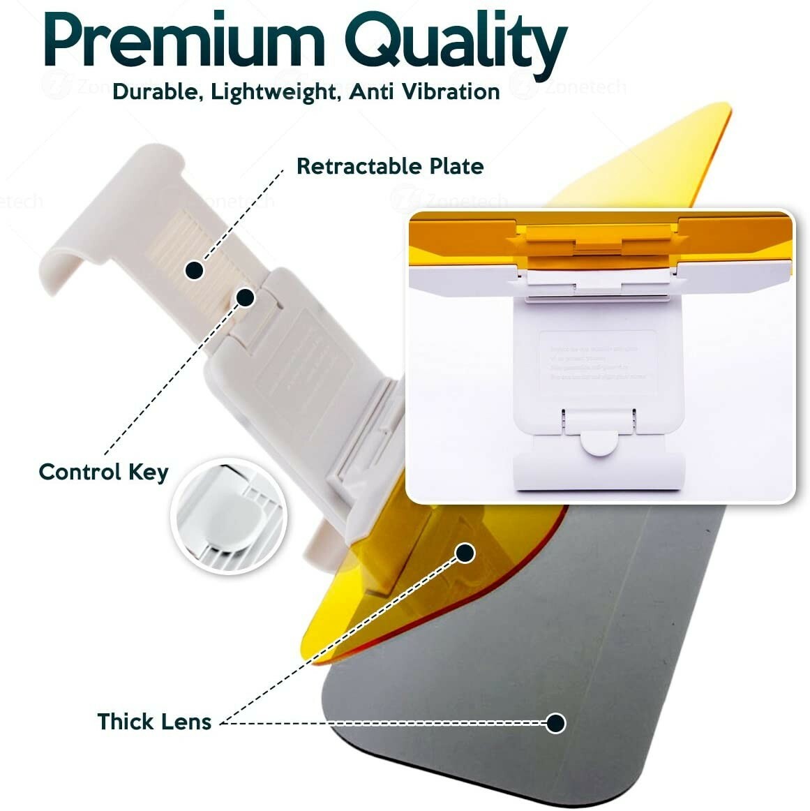 HD Car Sun Visor Extension Car Anti Glare Driving Tac Visor Universal Day Night