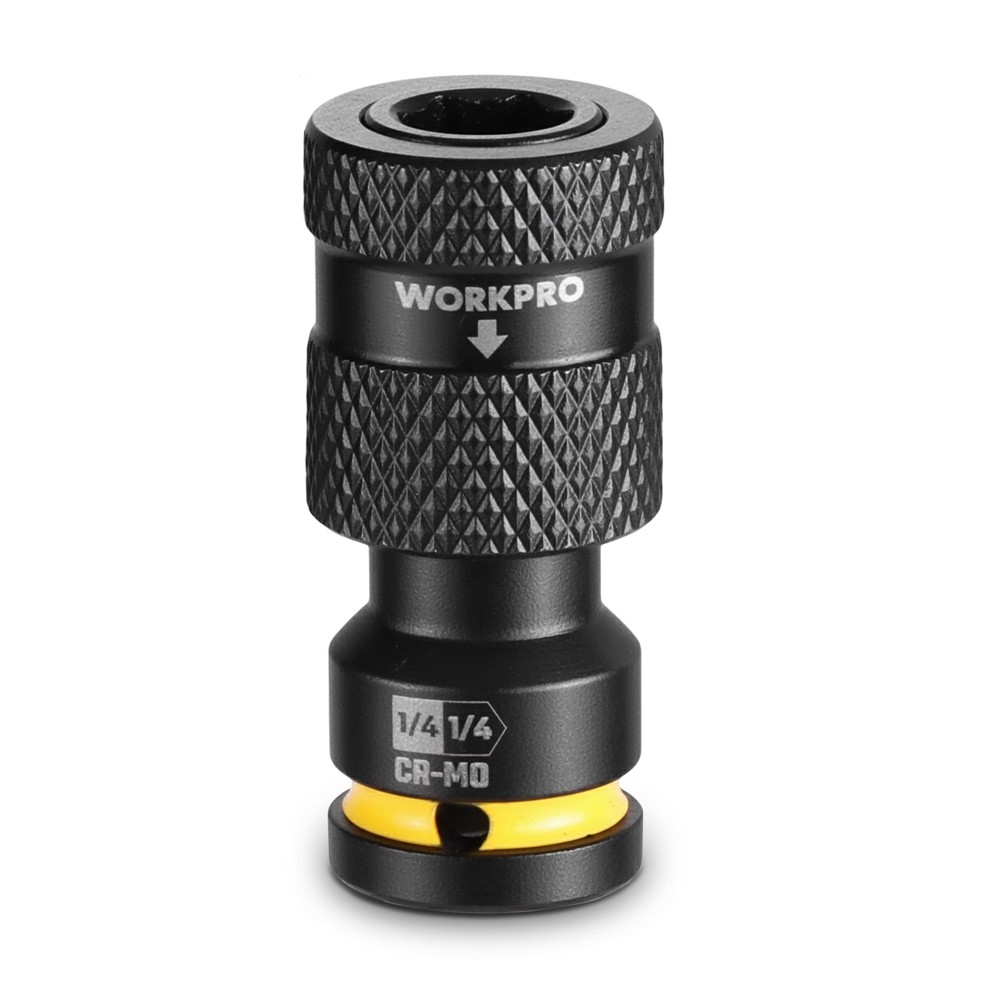 WORKPRO 1/4" Square to 1/4-in Hex Quick Release Impact Socket Adapter Bit Holder