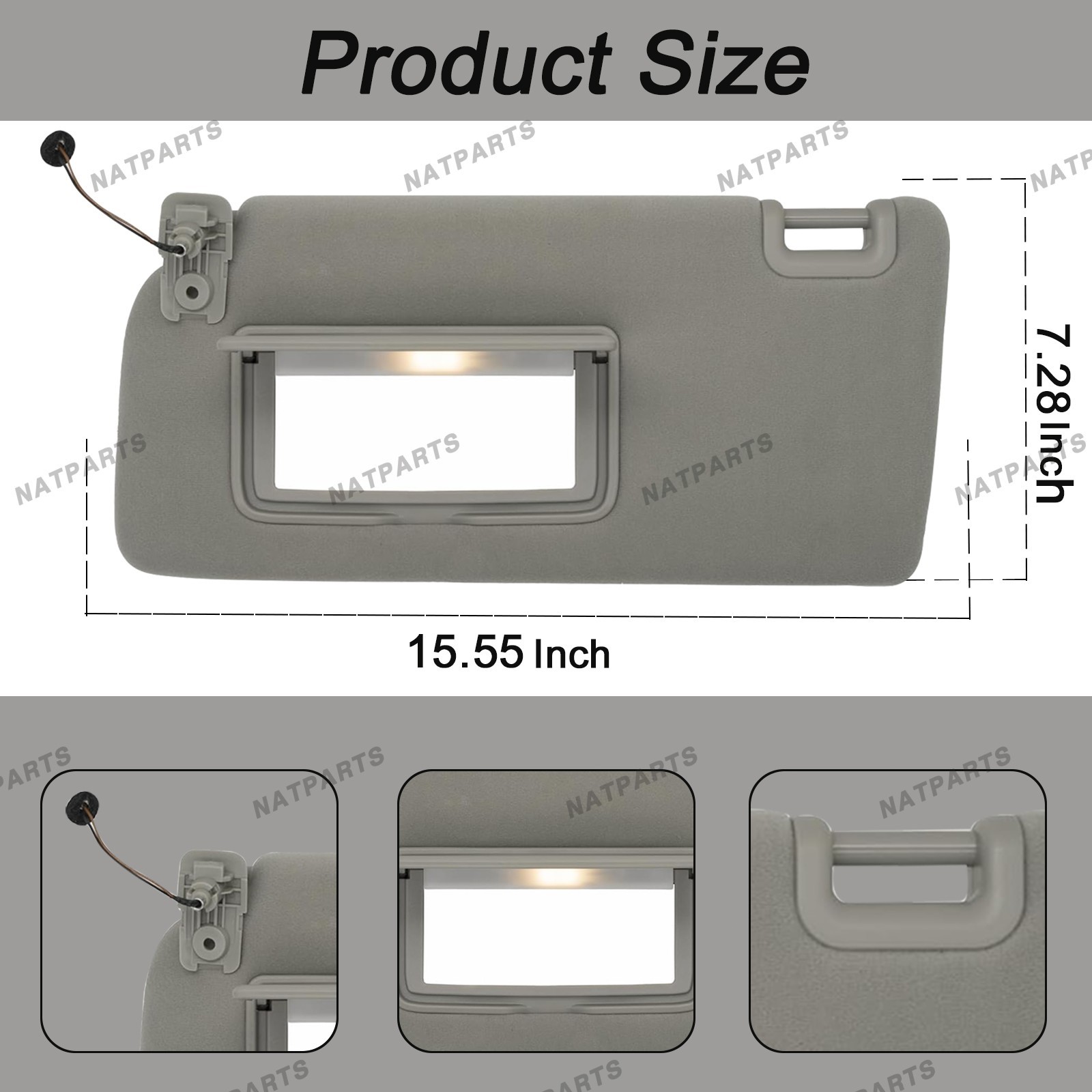 Left Driver Side Sun Visor for Nissan 05-21 Frontier 05-15 Xterra 96401- EA002