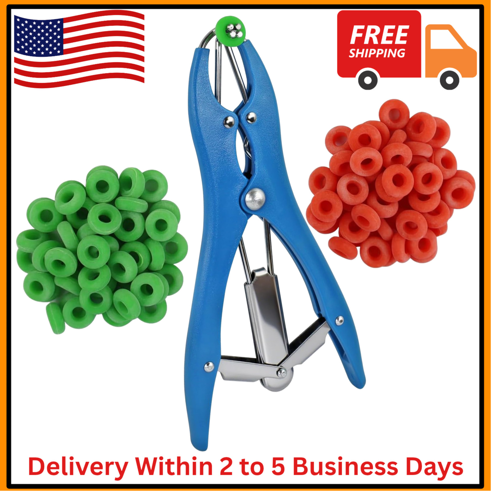 Goat Banding Kit Calves Tool, Expander Plier Bander with 100pcs...