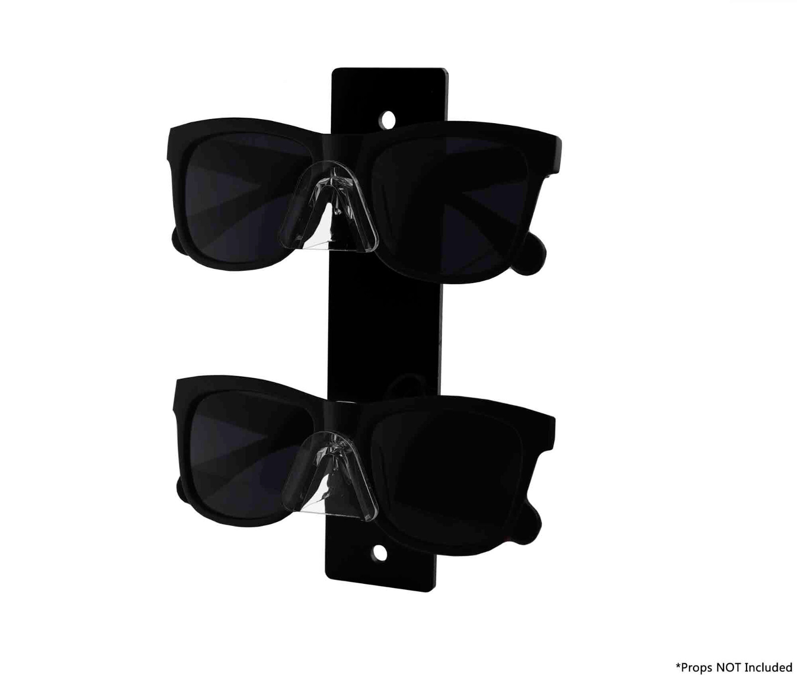 2 Tier Sunglasses Eyeglasses Wall Display Rack with Black Back Glasses Organizer