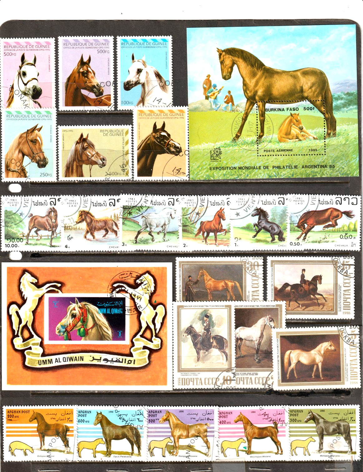 Horses = 2 Colorful deluxe Sheets & 4 Beautiful Complete Sets