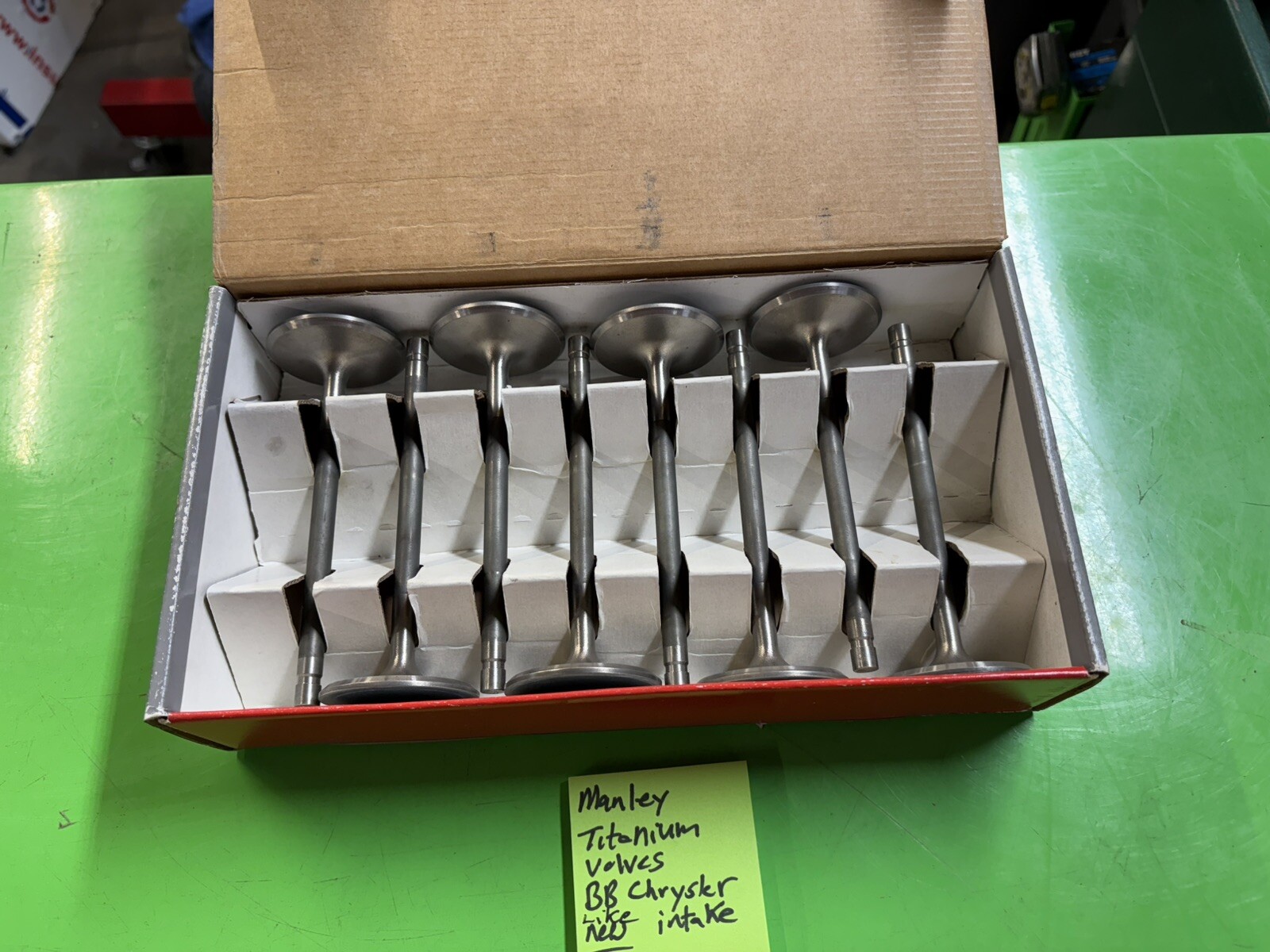 Manley Titanium Valves 11890, Chrysler BB, Race Flo, 2.140 H/D 3/8” Stem, Used