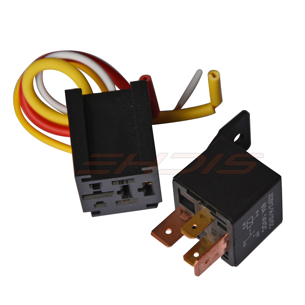 2 PCS Car Relay 4Pin DC 12V 80A Normally Open SPST with Relay Socket Plug 4 Wire