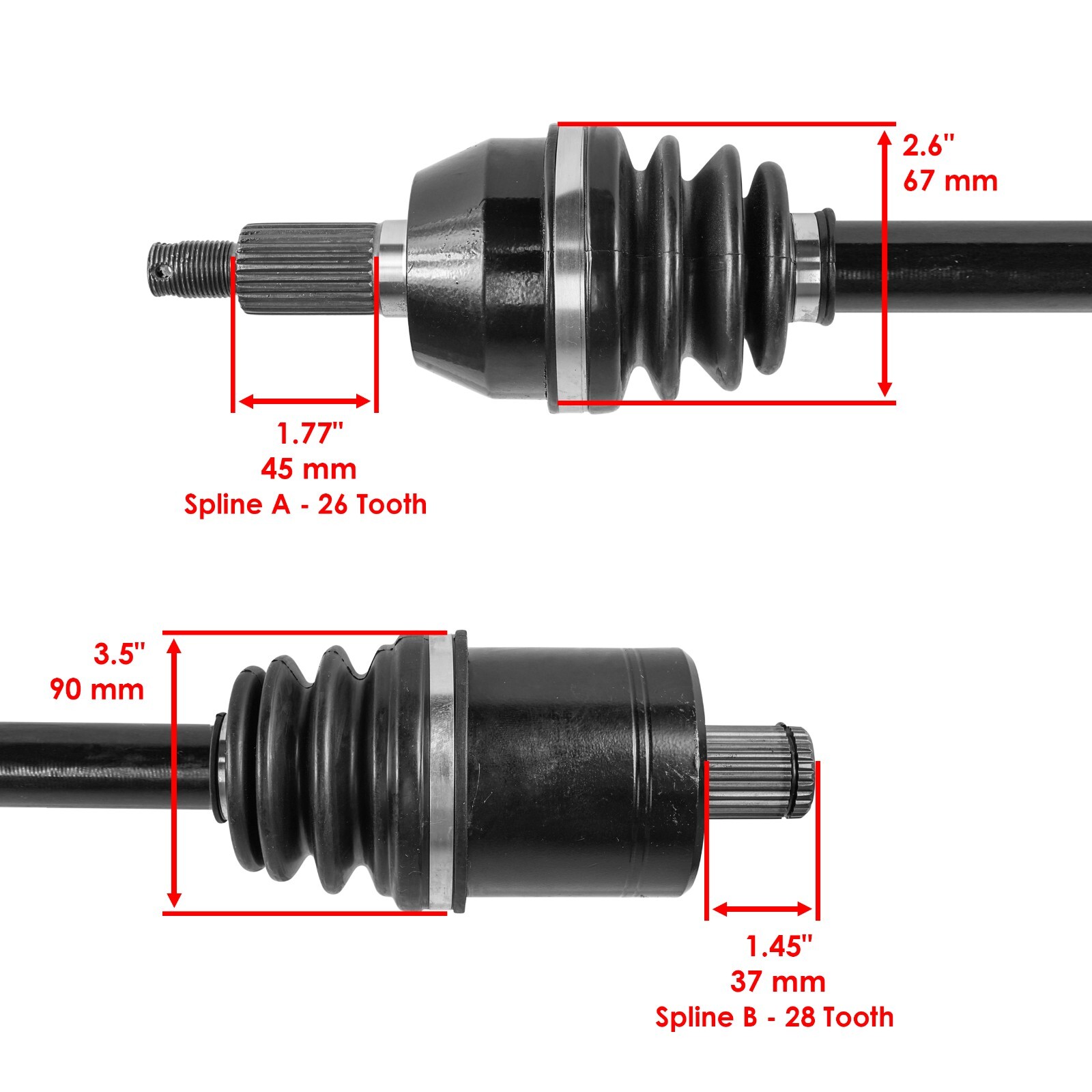 Rear Right And Left CV Joint Axles for Polaris RZR XP 4 1000 Eps 2014-2019