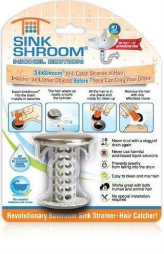 SinkShroom Nickel Award-Winning Drain Protector Hair Catcher Snare by TubShroom