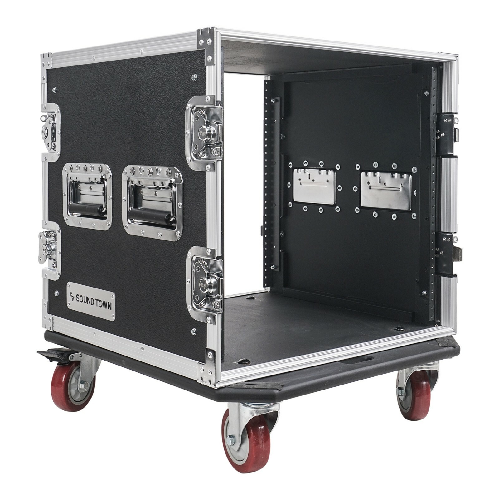Sound Town 10U Rack/Road Case,  with 21” Depth, Casters, Plywood (STRC-10UW)