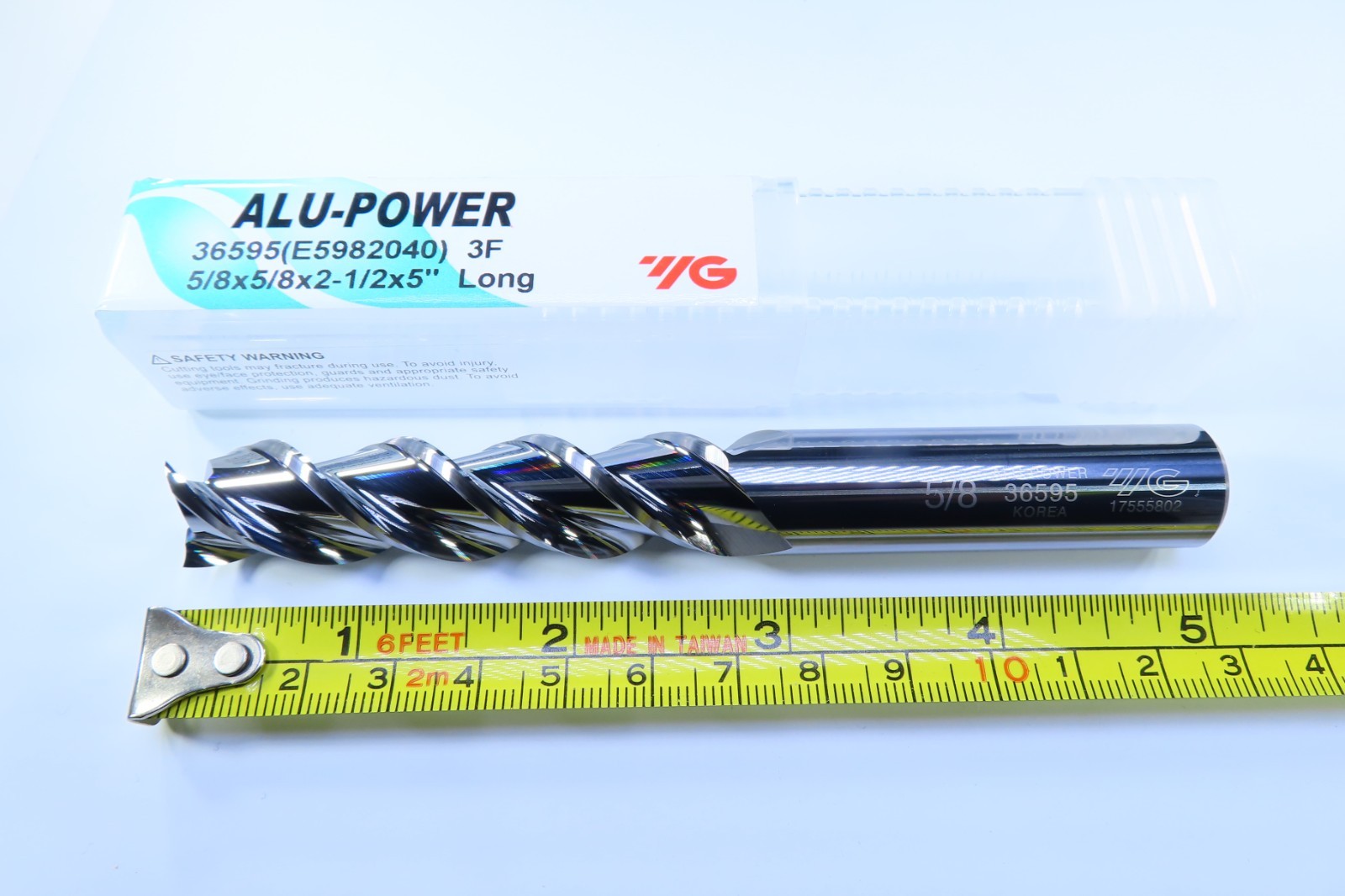 NEW 5/8" YG ALU-POWER LONG 5" LENGTH SOLID CARBIDE END MILL 36595 ALUMINUM TOOL
