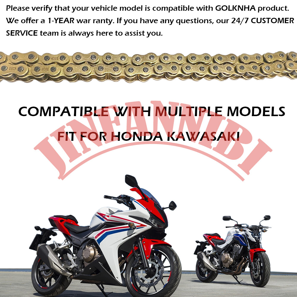 420 X-Ring Chain 120 Links & Connecting Master Links for Kawasaki KX85 2001-2020