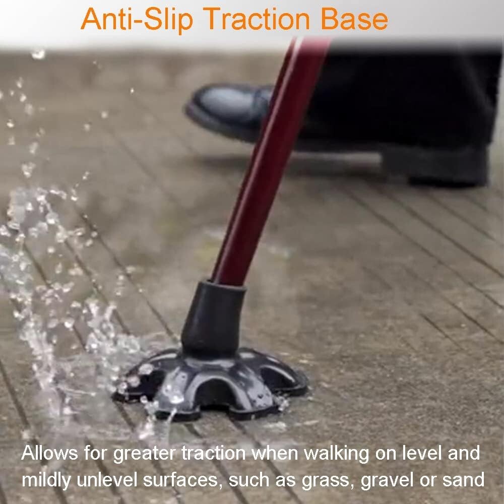 Cane Tip with 4 or 6 Support Rubber Foot for Walking Canes 3/4 Inch Shaft