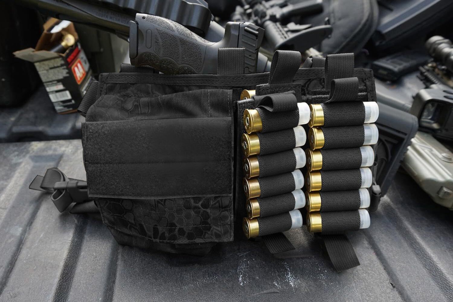 Tactical Molle 6 Rounds Shotgun Shell Holder Ammo Carrier Pouch for 12/20 Gauge