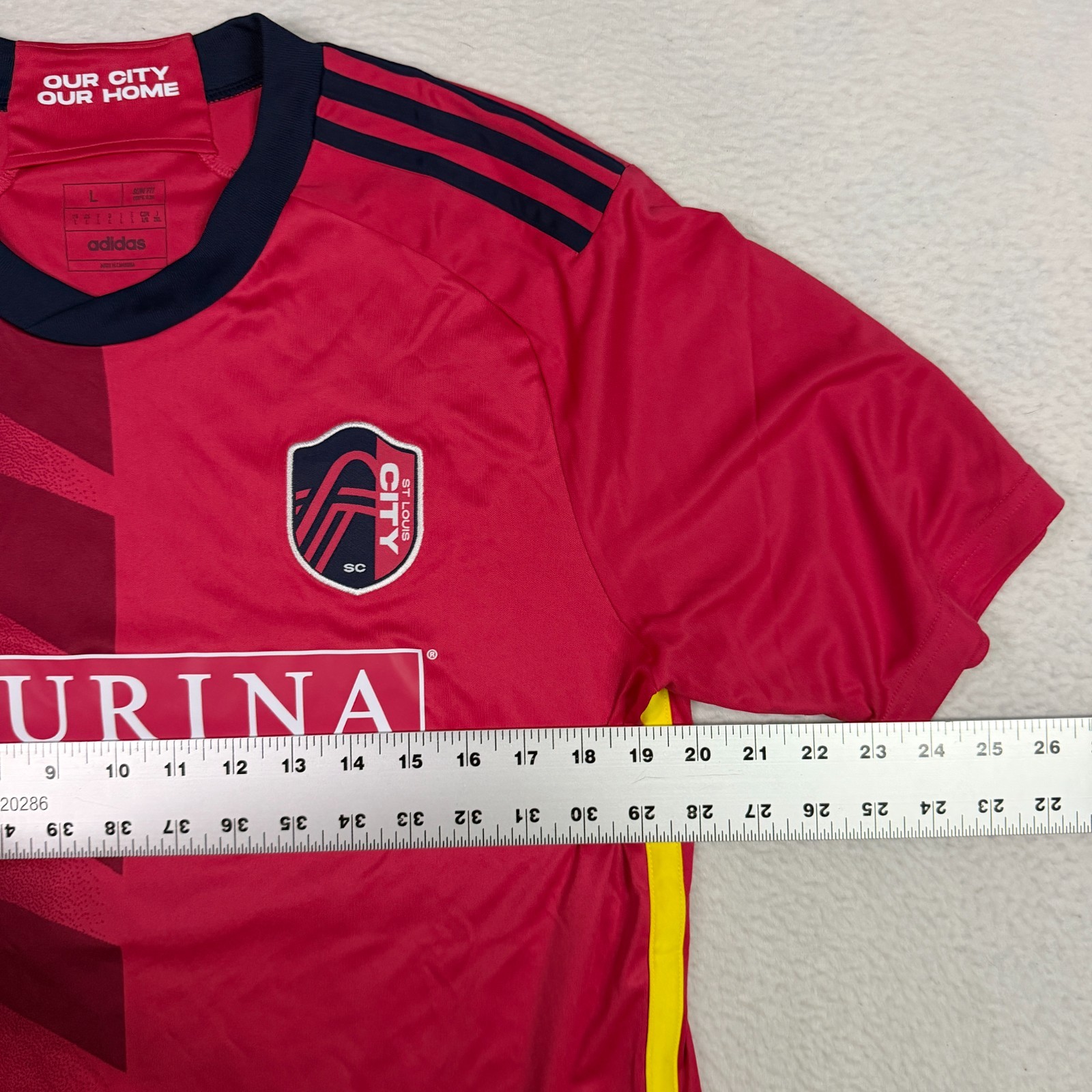 Adidas St. Louis City SC MLS Soccer 23/24 Red Home Kit Jersey Adeniran Men Large