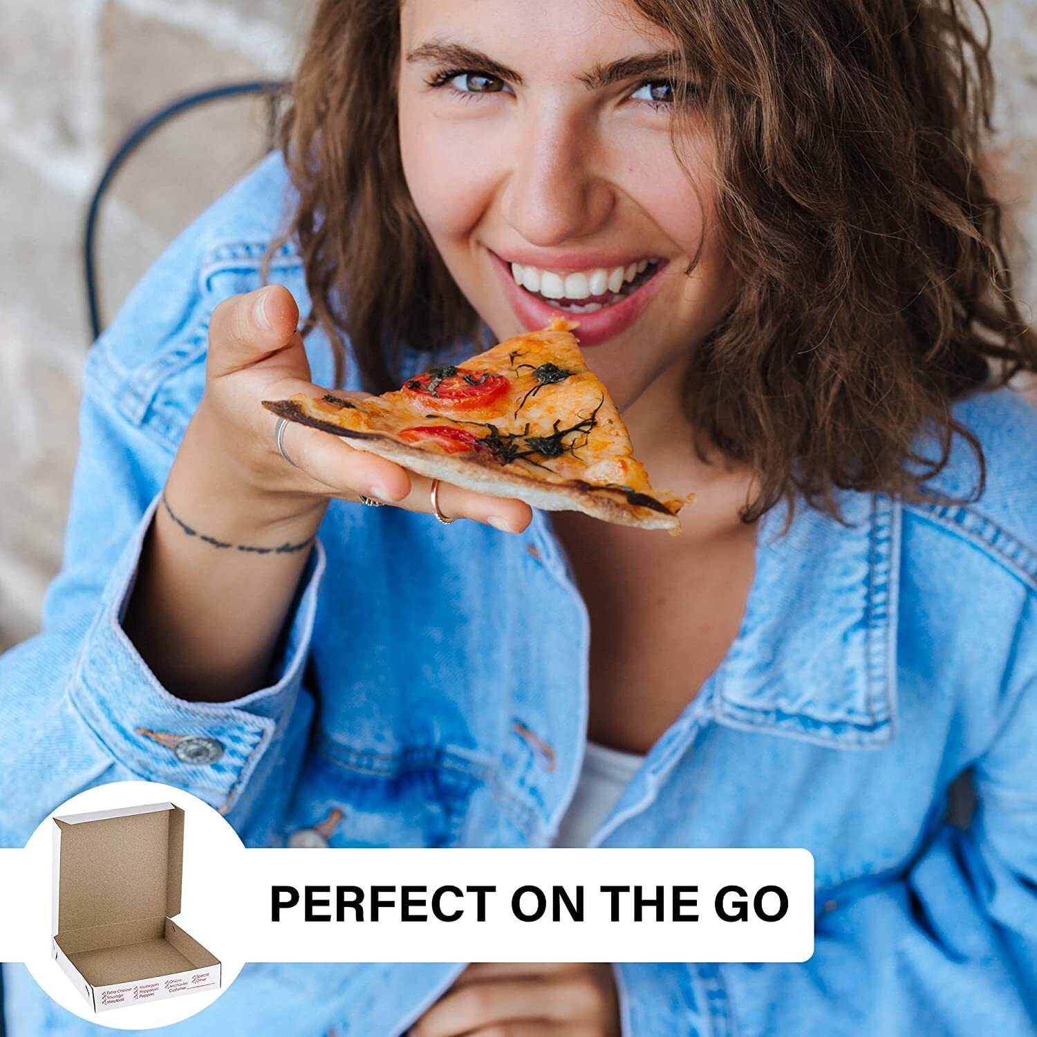 MT Products 10" x 10" x 2" Lock Corner Clay Coated Thin Pizza Box - 10 Pieces