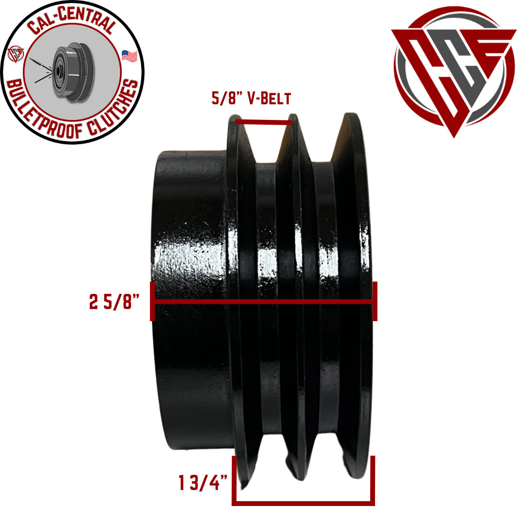 Heavy Duty 2B Centrifugal Clutch Double 5/8" V Belt 1" Bore 5" Pulley NEW
