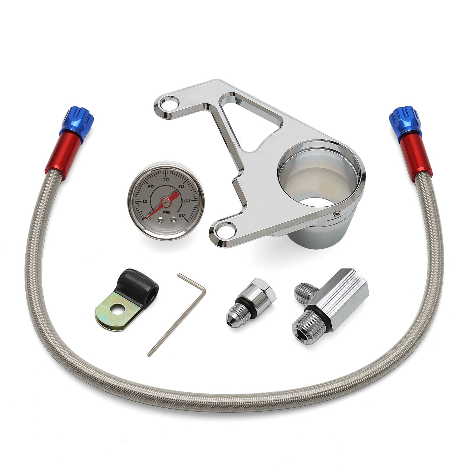 For Harley 1999-2017 Twin Cam Touring Softail Dyna Oil Pressure Gauge Kit Chrome