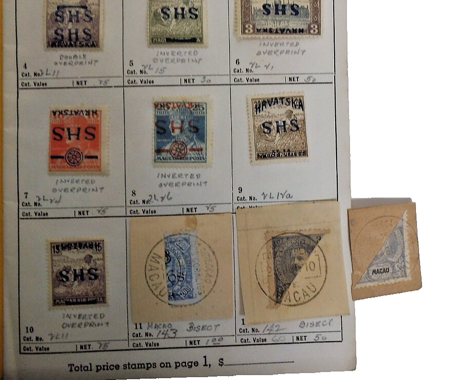 Macau Bisects & Other Rare Stamps -  Greece, Italy, Germany, Croatia. 1890 -1947