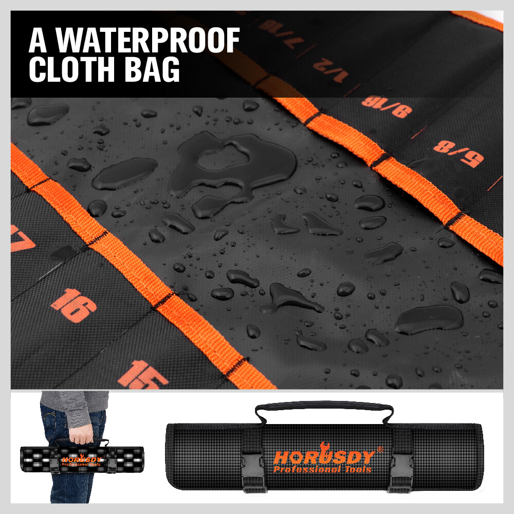 HORUSDY 48PC Ratcheting Wrench Set Ball End Hex Key SAE & Metric Gear With Pouch