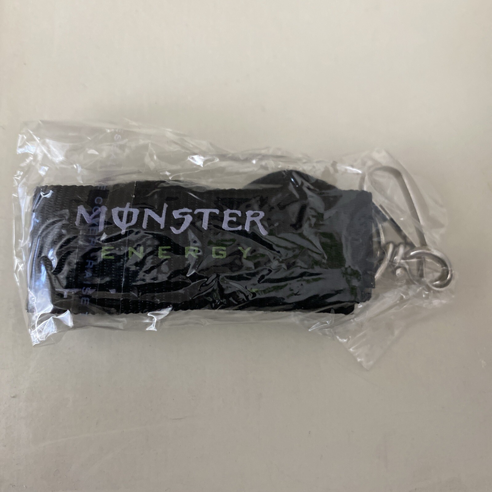 Monster Energy Drink Black Lanyard Keychain New Official Sealed