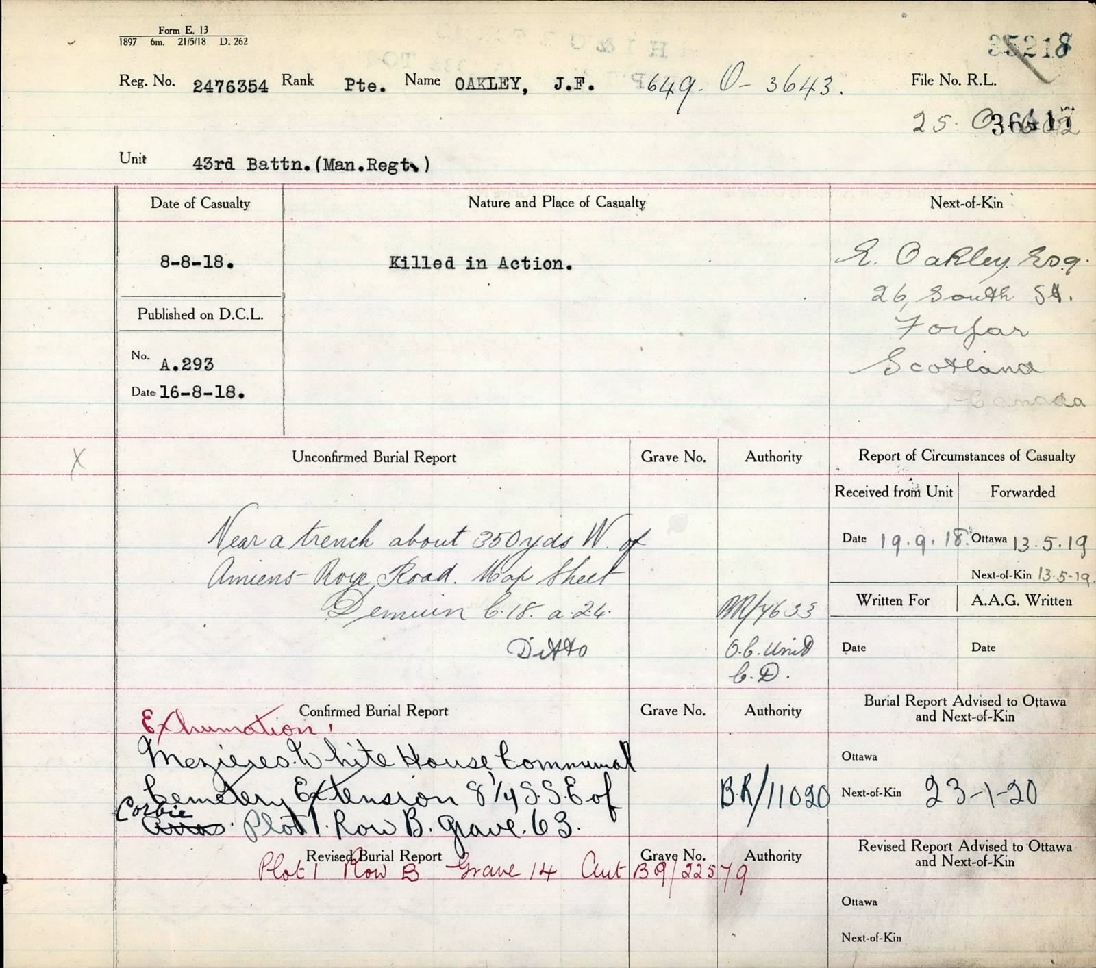 Brothers: 43rd CEF Canadians KIA 1918 Medal Pair Memorial Cross RE Forfar Angus