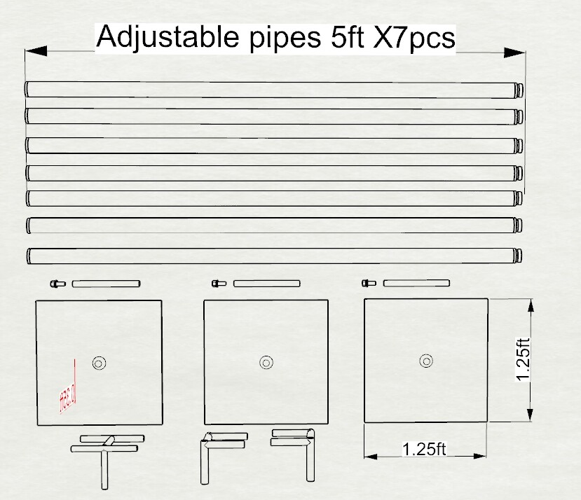 DOUBLE CROSSBAR ADJUSTABLE QUICK BACKDROP KIT 10 FT x 10 - 20 FT WITHOUT DRAPE
