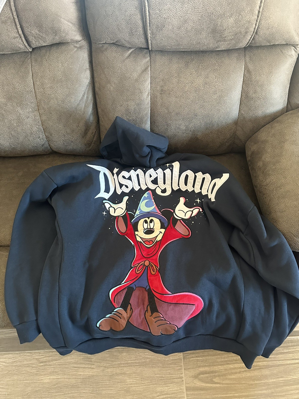 Disney Parks Sorcerer Mickey Mouse Zip Hoodie Adult LARGE - Walt Disney World