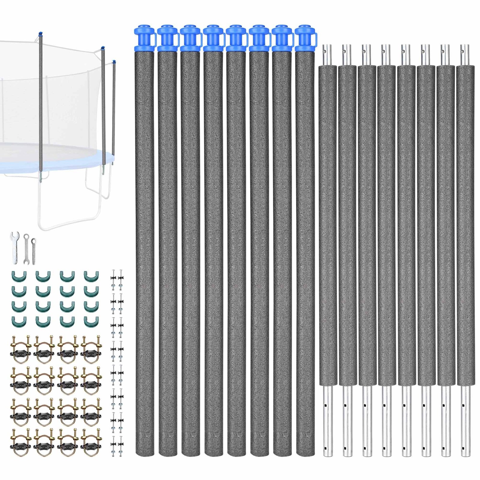 Yescom Universal Trampoline Replacement Enclosure Poles Accessories 2/6/8 Packs