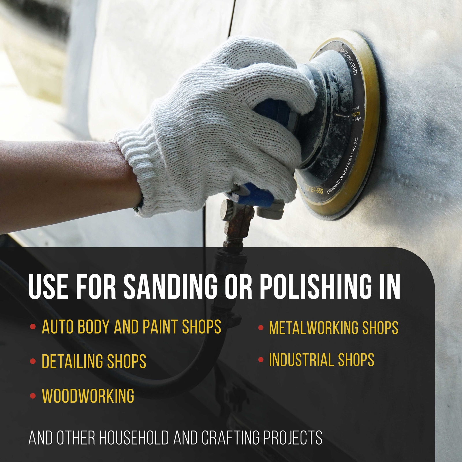 5" Hook & Loop DA Backing Plate Pad, 5 Hole Pattern, Auto Sanding Polishing Pad