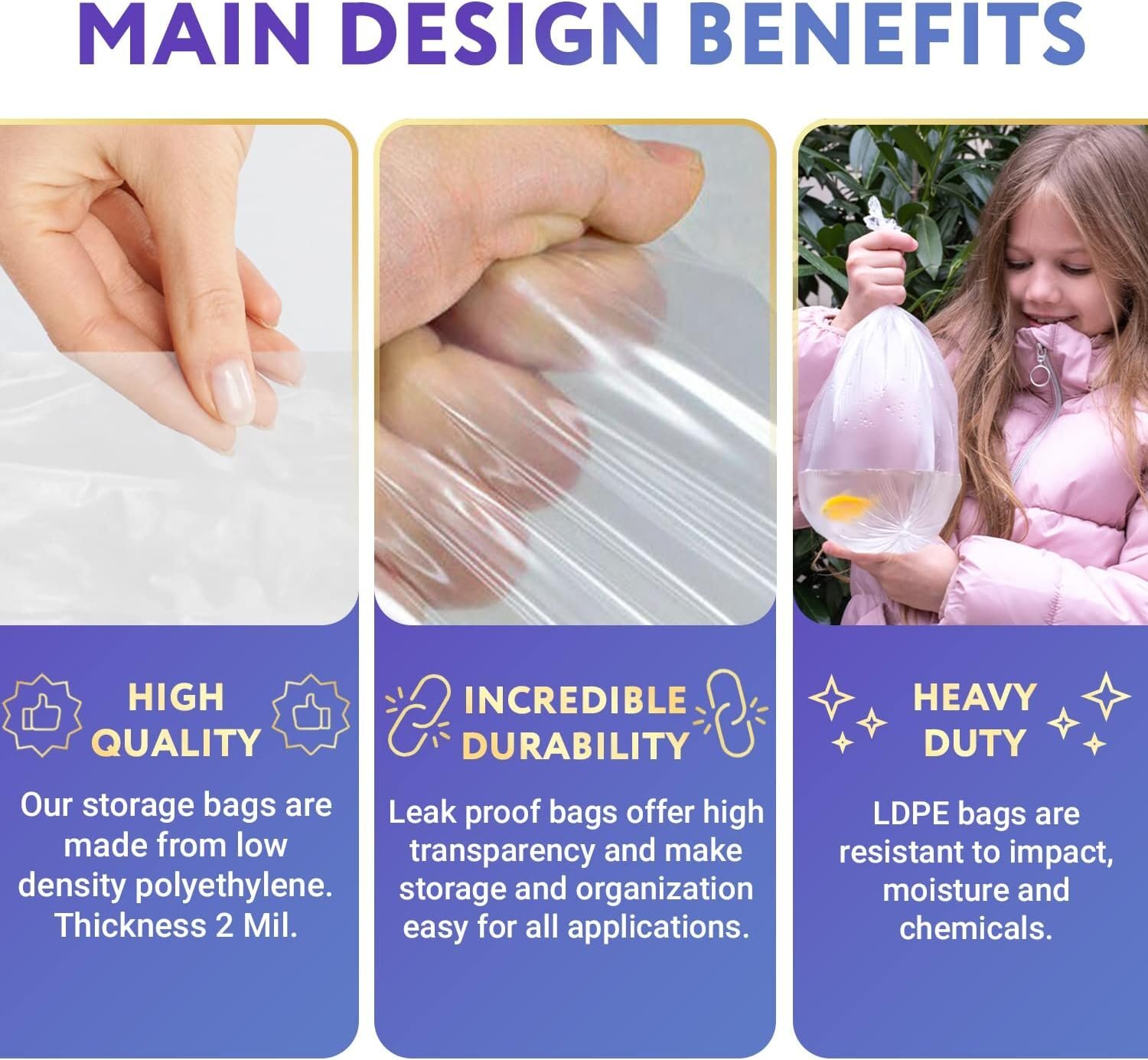 Plastic Aquarium Fish Shipping Bags Watertight 6" x 12" x 2mil 100ct