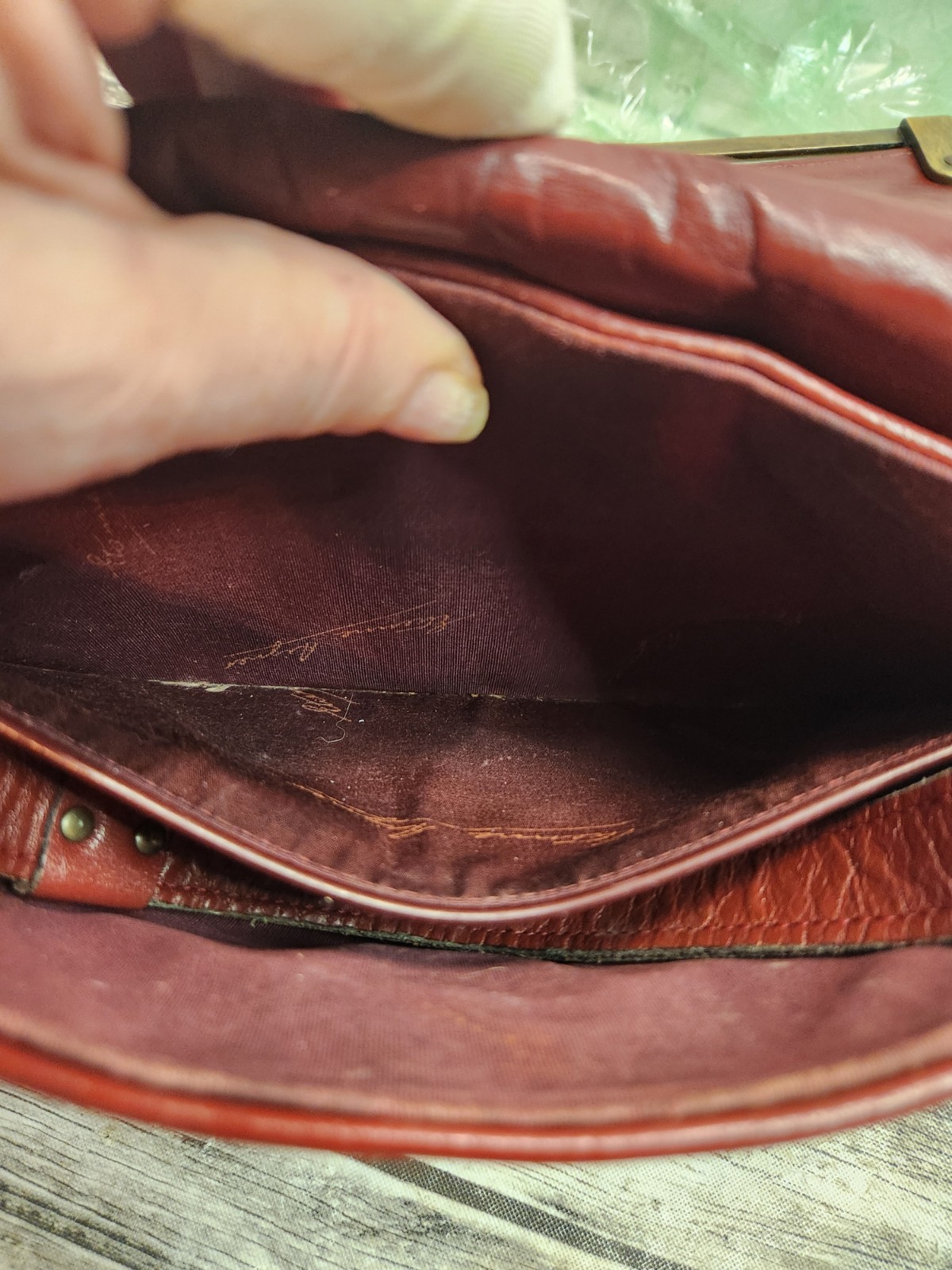 Vintage Etienne Aigner Handmade Oxblood Leather Purse 1980's