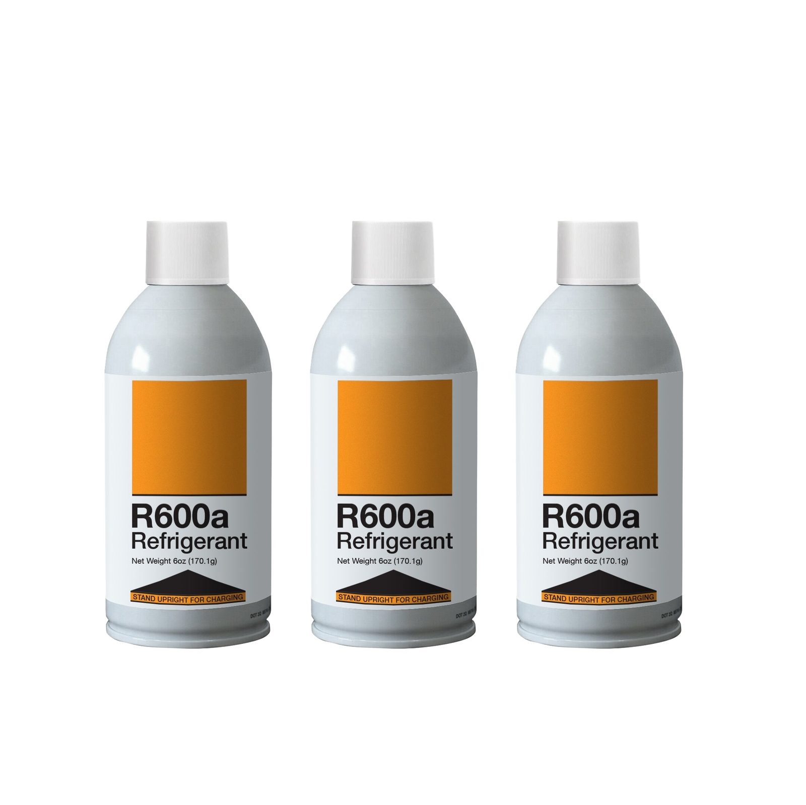Refrigerant R600a Upright Charging Self Sealing Can 6oz 3 Pack
