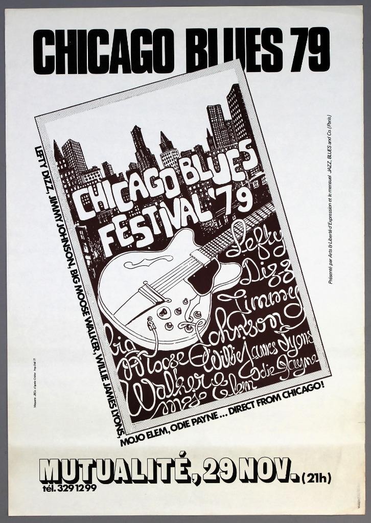 CHICAGO BLUES FESTIVAL – rare vintage original Paris 1979 concert poster