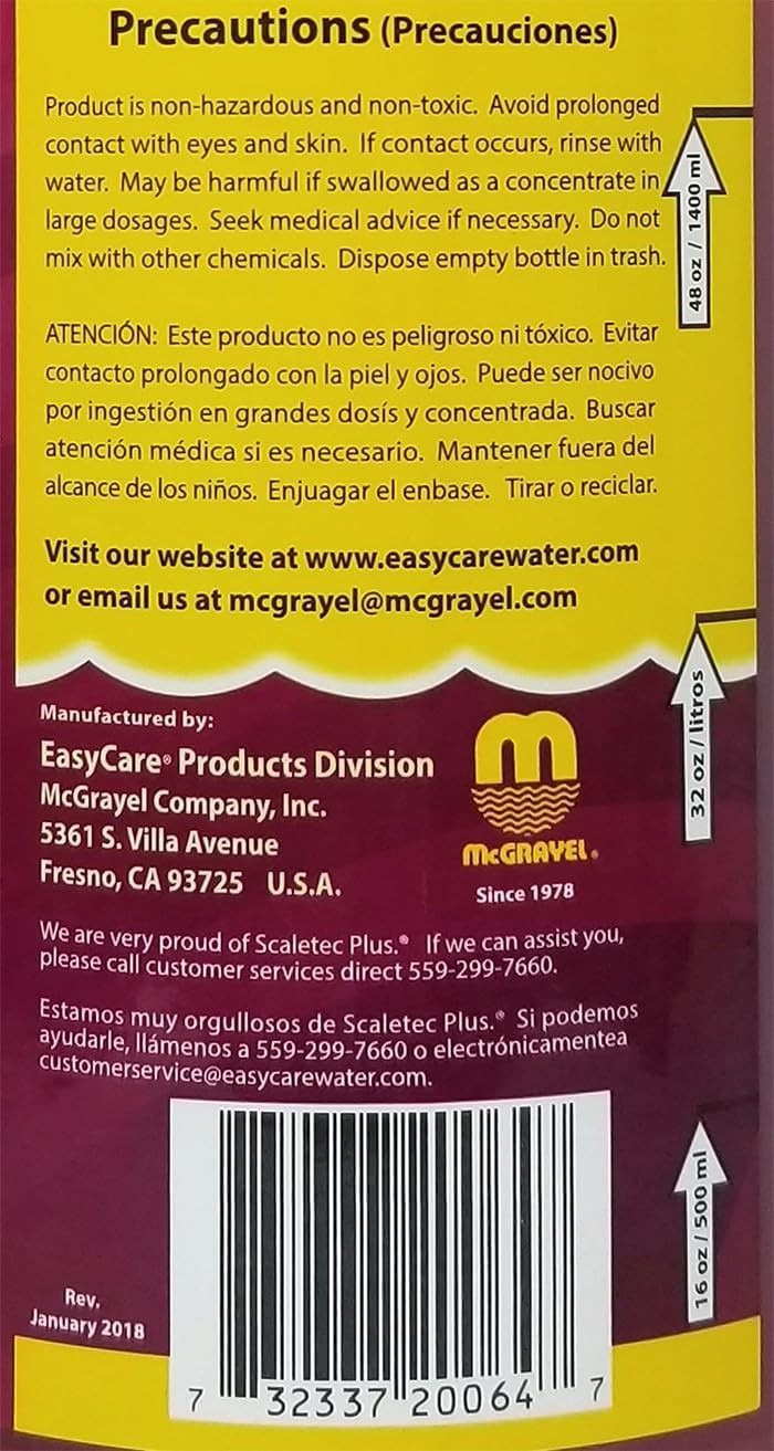 New Easycare Scaletec Plus Descaler and Stain Remover 64 oz EasyCare (20064)