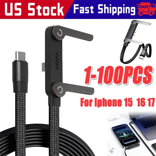 2in1 Invisible Holder Charger Cable–240W Fast Charging Cord with Phone Stand lot