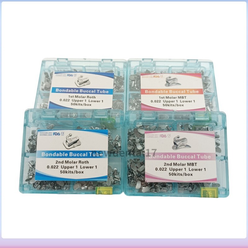 Dental Orthodontic Buccal Tubes Molar brackets Bondable Non-con 1st 2nd Roth/MBT