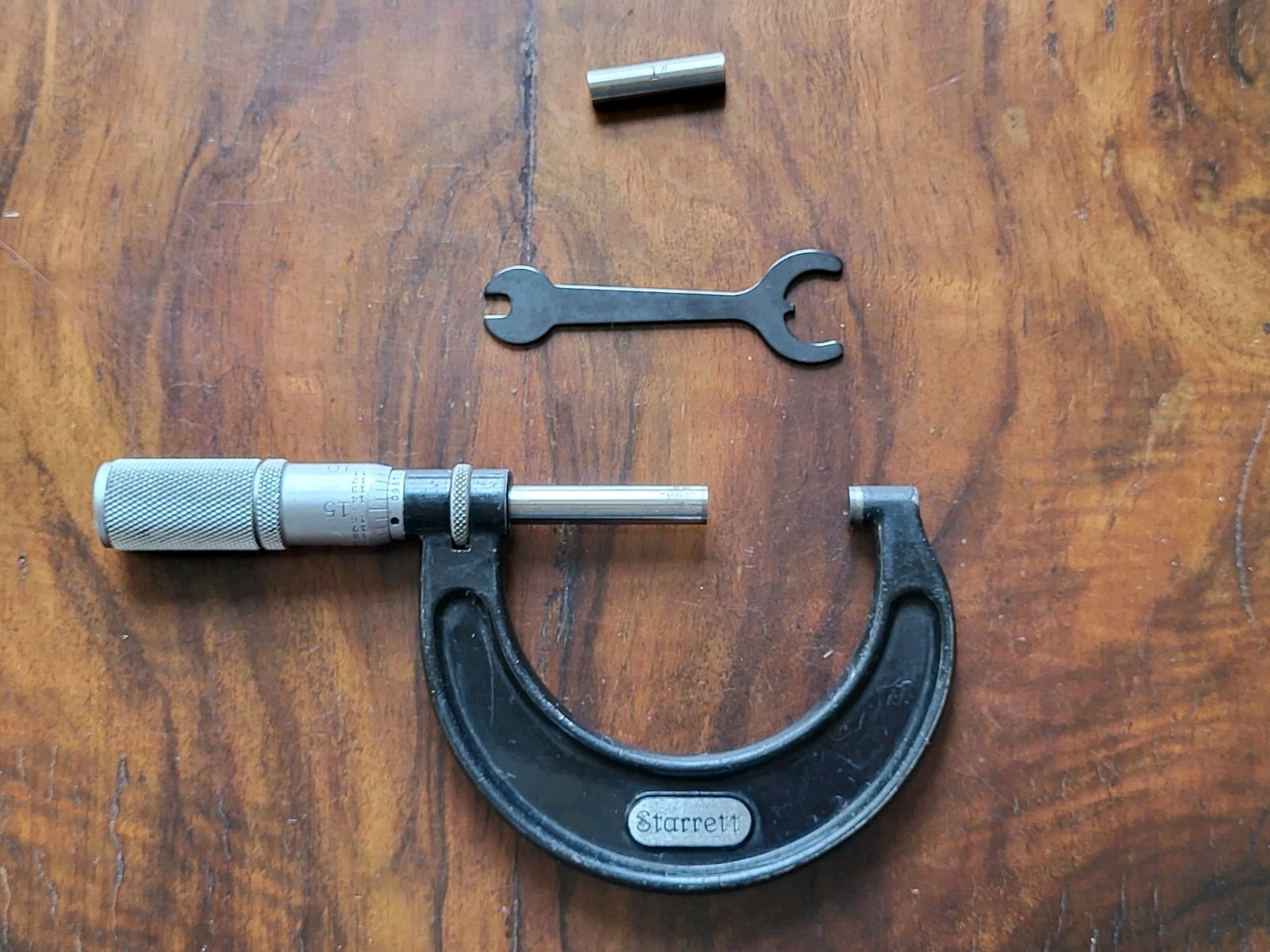 Starrett No. 436 1-2” Outside Micrometer w/Locking, 1" Standard, Wrench & Case