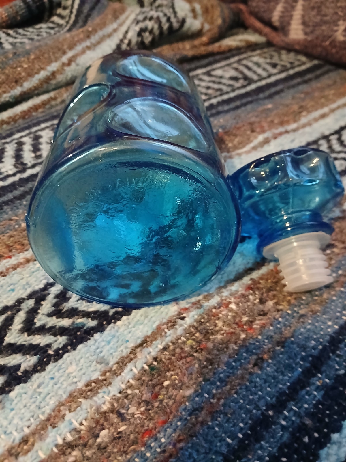 Empoli Style Dimple Dot Blue Decanter